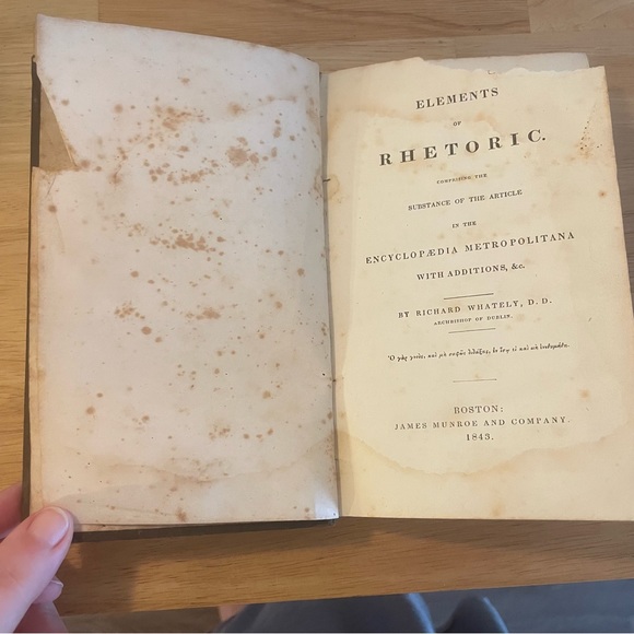 Richard Whately’s Elements of Rhetoric 1843 - Picture 1 of 2